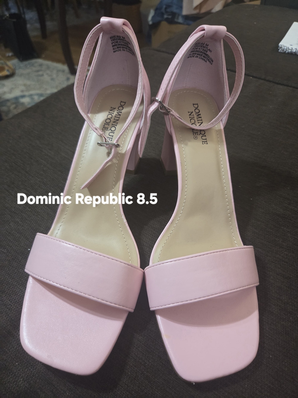 Dominique Pink Block Heel Sandals Heels Pumps Nwot